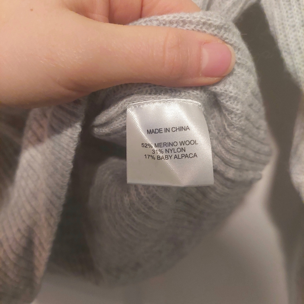 NWT! Quince Baby Alpaca-Wool Blend Half Zip Gray Sweater! Sz. XS (B9) - Picture 3 of 5